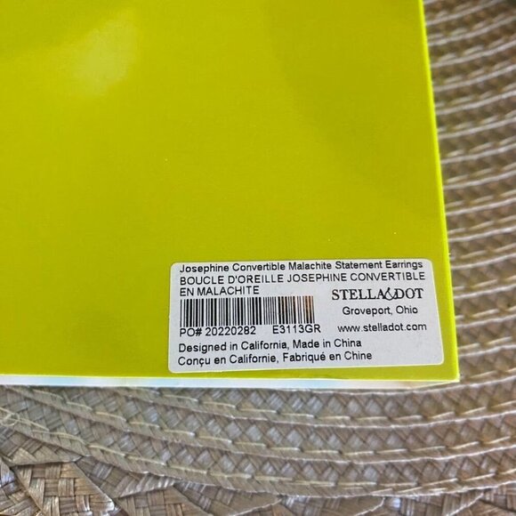 Stella & Dot Josephine Malachite Convertible Earrings NWT - Picture 4 of 10